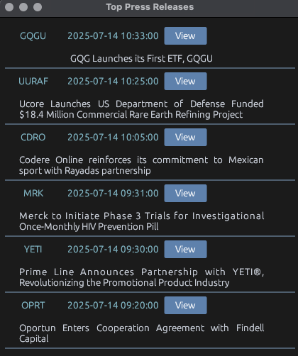 Premarket Screenshot